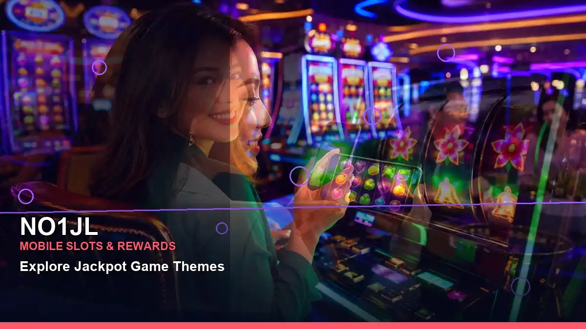 NO1JL fantasy online slot games featuring an adult Filipina casino host with a left-diagonal composition