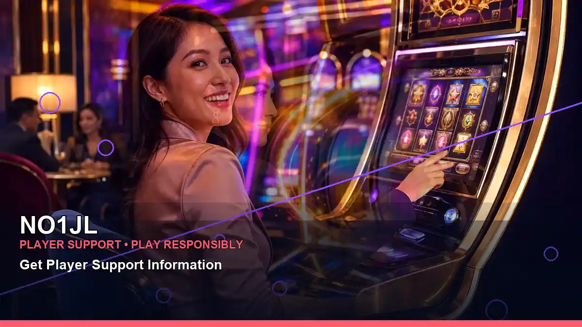 NO1JL burst free spins slot games featuring an adult Filipina casino host with a layered collage composition